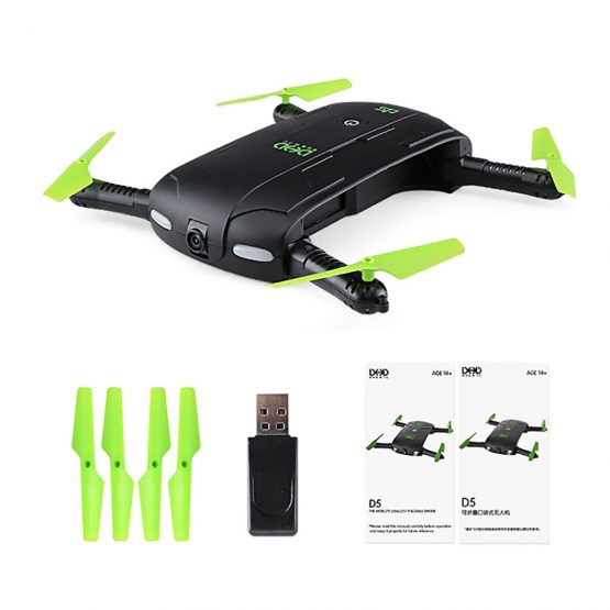 DHD D5 Selfie Drone With Wifi FPV HD Camera Foldable Pocket RC Drones Phone Control Helicopter VS JJRC H37 Mini Quadcopter Toys